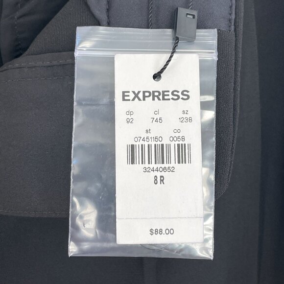 NEW Express Womens 8R Black Pleated Ankle Super High Rise Pants Career Office - Picture 4 of 11